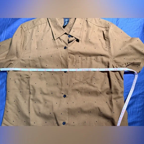 Mustard Short Sleeve Button Down Shirt - Picture 7 of 7